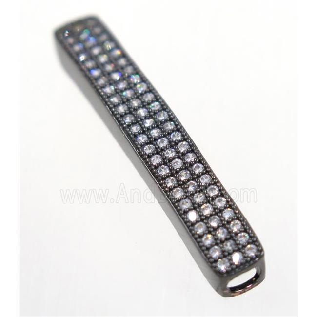 curving copper tube beads paved zircon, black plated