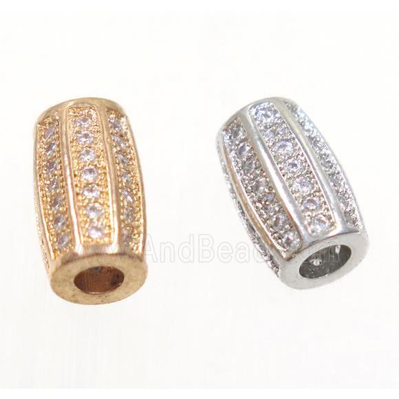 copper tube beads paved zircon, mix color