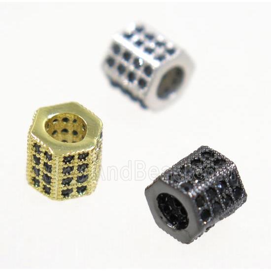 copper tube bead paved zircon, mix color