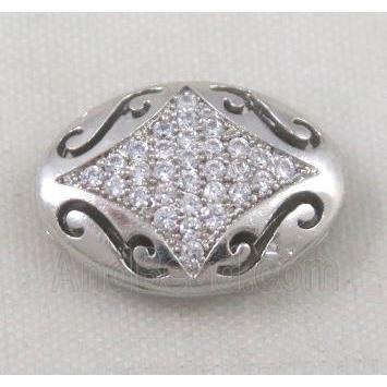 Zircon copper spacer bead, platinum plated