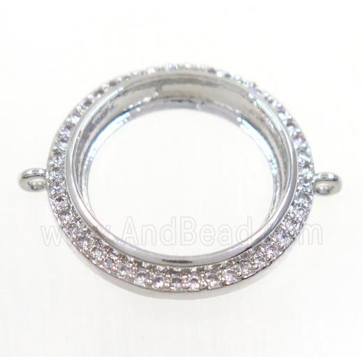 copper connector paved zircon, platinum plated