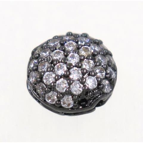 copper spacer beads paved zircon, black plated
