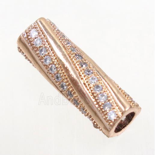copper spacer tube bead paved zircon