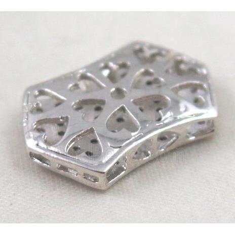 Zircon copper spacer bead, platinum plated