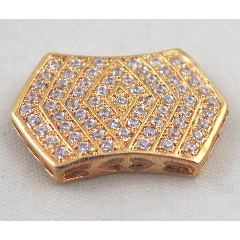 Zircon copper spacer bead, gold plated