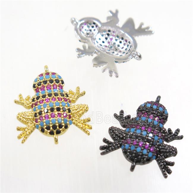 copper frog connector paved zircon, mix color