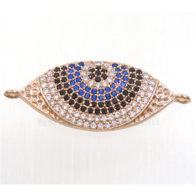 copper eye connector paved zircon, rose gold