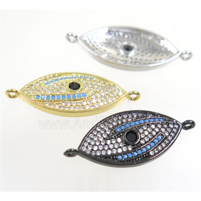 copper eye connector paved zircon, mix color