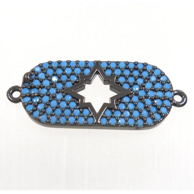 copper northstar connector paved zircon, turq, black plated