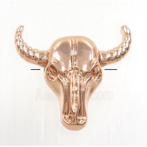 copper bullhead beads, rose gold