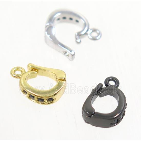 copper clasp paved zircon, mix color