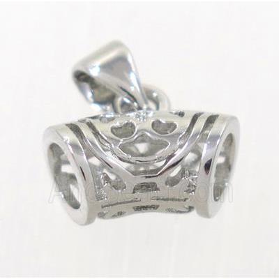 copper hanger bail, platinum plated