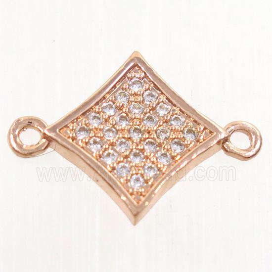 copper star connector paved zircon, rose gold