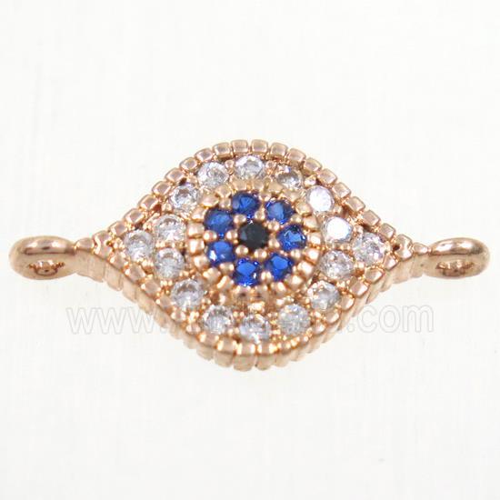 copper eye connector paved zircon, rose gold