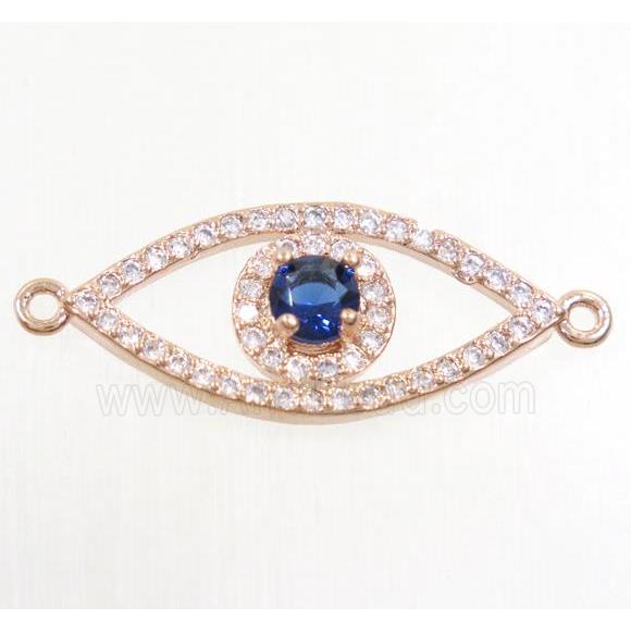 copper eye connector paved zircon, rose gold