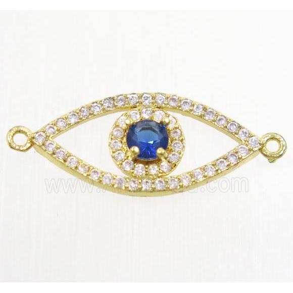 copper eye connector paved zircon, gold plated