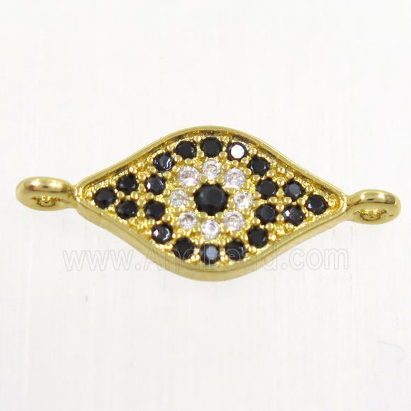 copper eye connector paved zircon, gold plated