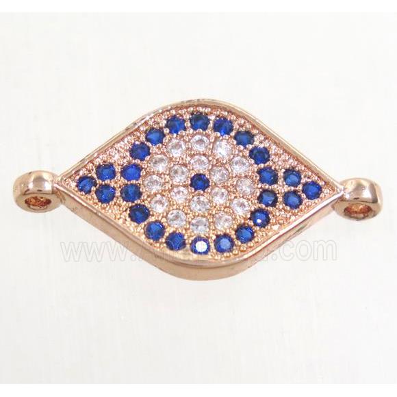 copper eye connector paved zircon, rose gold