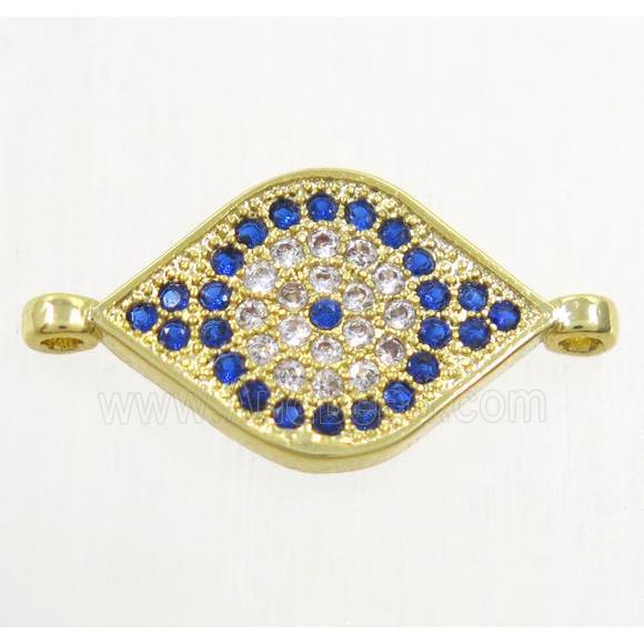 copper eye connector paved zircon, gold plated