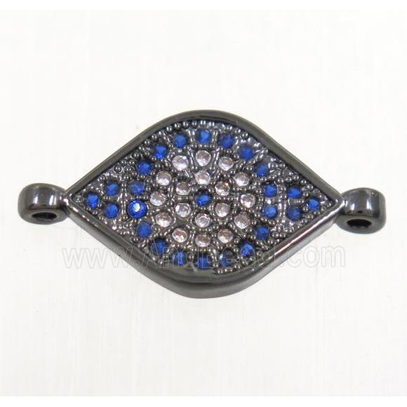 copper eye connector paved zircon, black plated