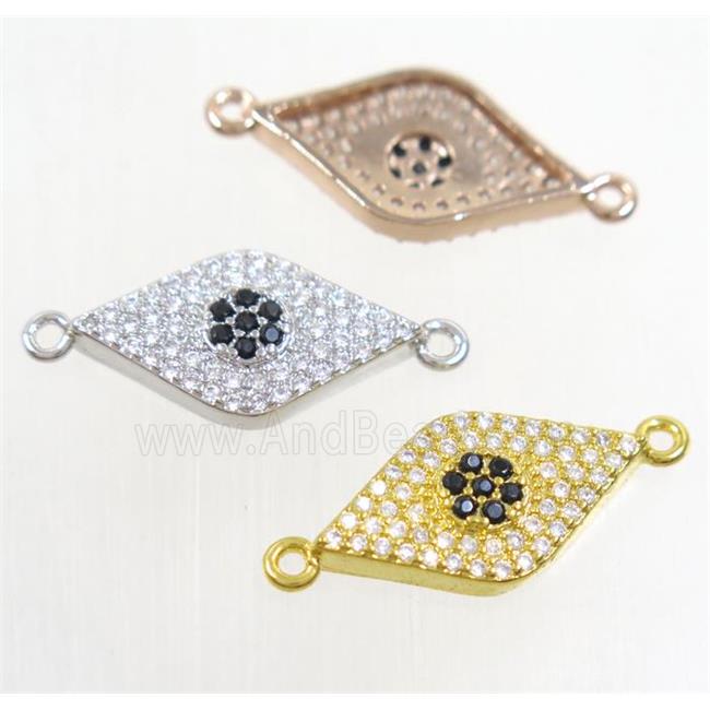 copper eye connector paved zircon, mix color
