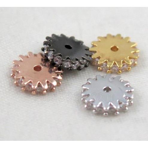copper bead paved zircon, mixed color