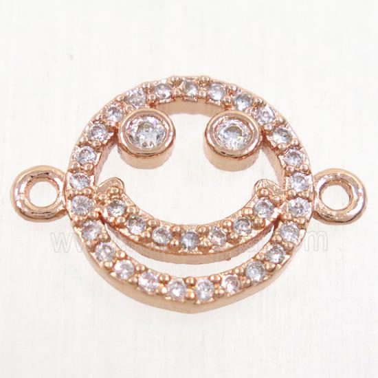 copper Emoji connector paved zircon, rose gold