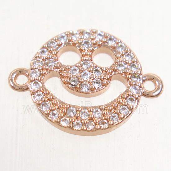 copper Emoji connector paved zircon, rose gold