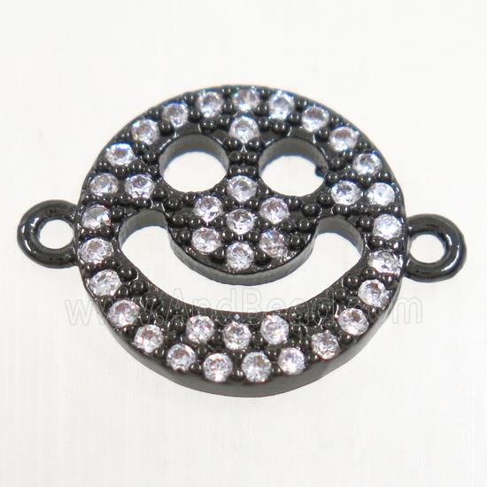 copper Emoji connector paved zircon, black plated