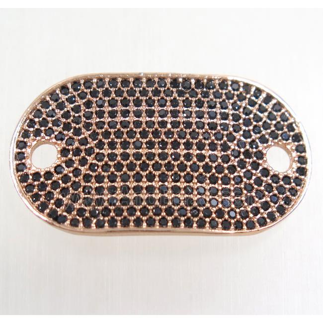 copper runway connector paved zircon, rose gold