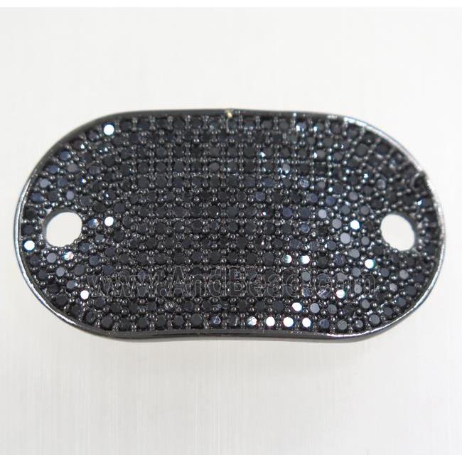 copper runway connector paved zircon, black plated