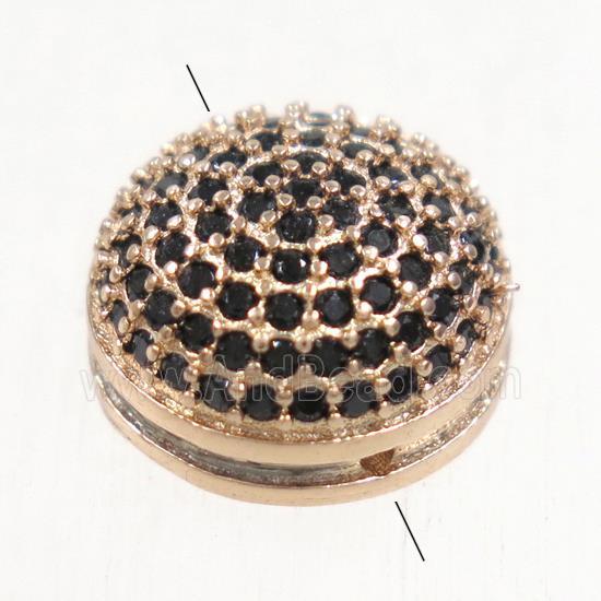 copper beads paved zircon, rose gold