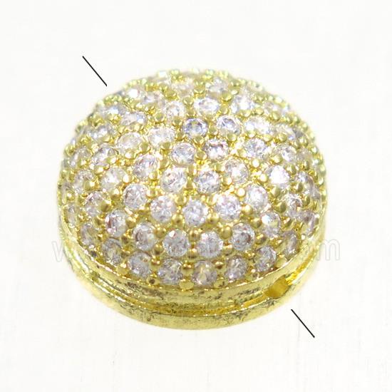 copper beads paved zircon, gold plated