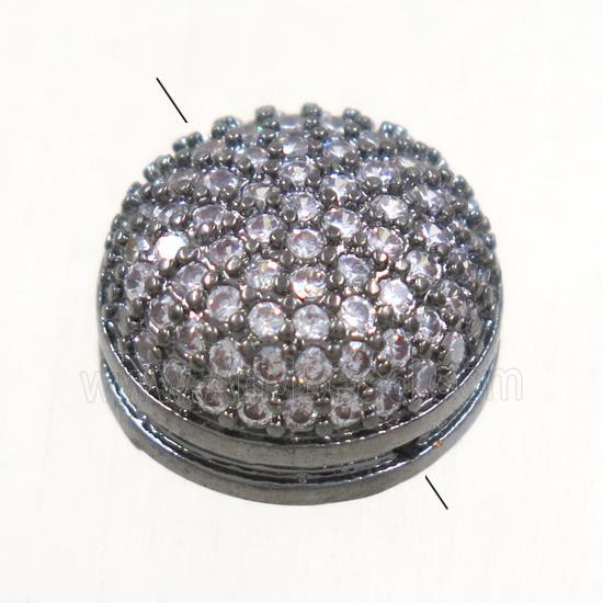 copper beads paved zircon, black plated