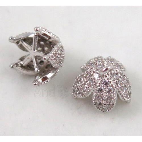copper bassel bail paved zircon, platinum plated