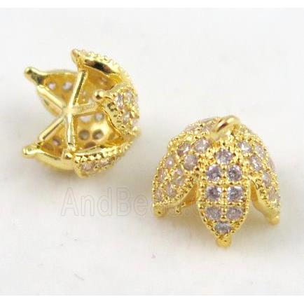 copper bassel bail paved zircon, gold plated