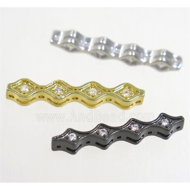 copper stick bead paved zircon, mix color