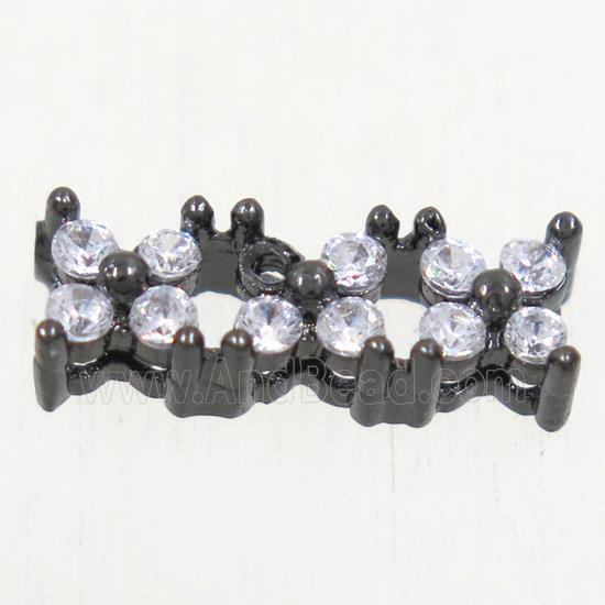 copper bead paved zircon, black plated