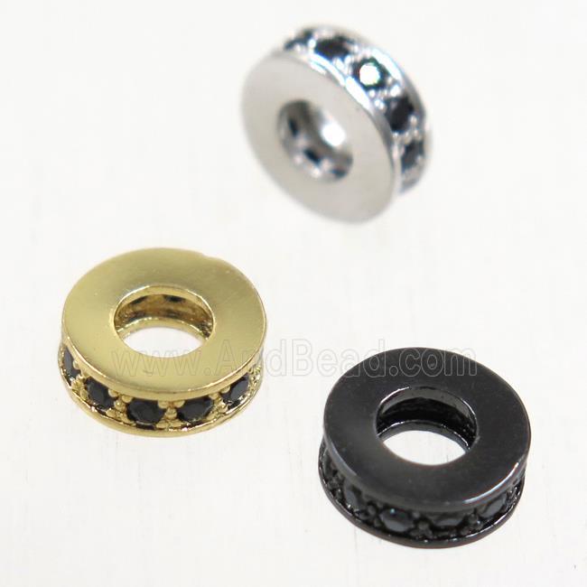 copper heishi beads paved zircon, mix color