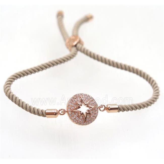 handmade bracelet with nylon wire, zircon bead