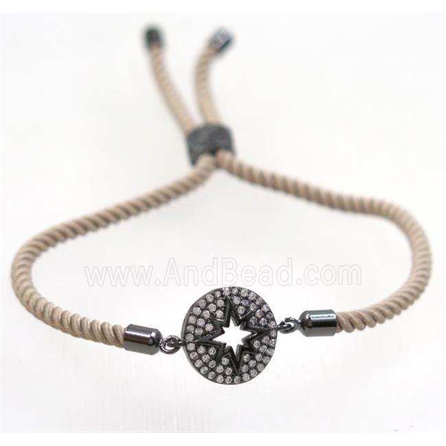 handmade bracelet with nylon wire, zircon bead