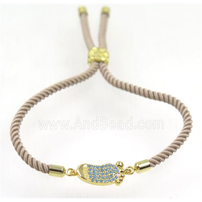 handmade bracelet with nylon wire, zircon bead
