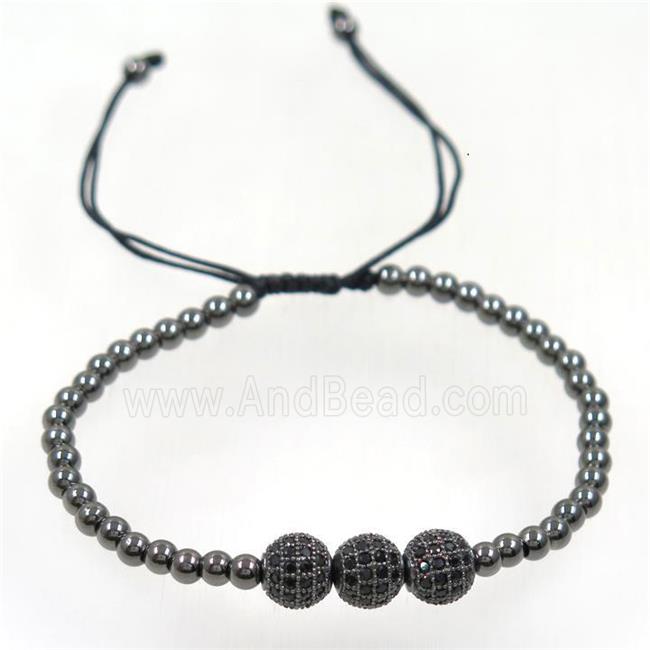 handmade bracelet with nylon wire, zircon bead