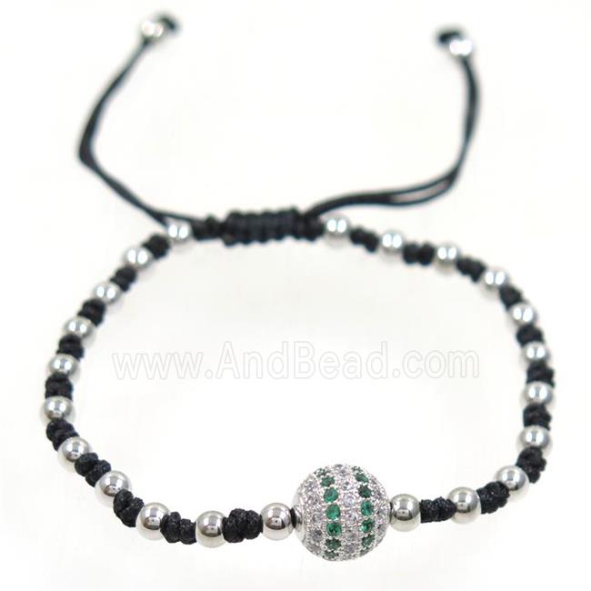 handmade bracelet with nylon wire, zircon bead