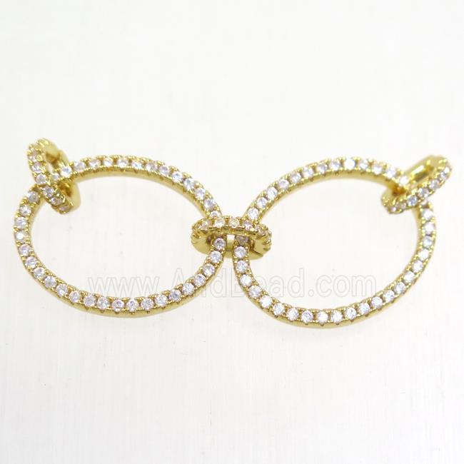 copper linker paved zircon, gold plated