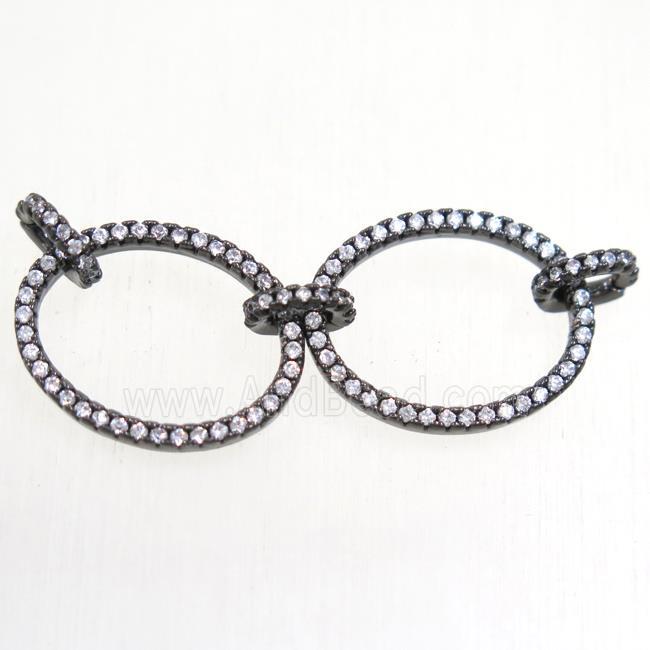 copper linker paved zircon, black plated