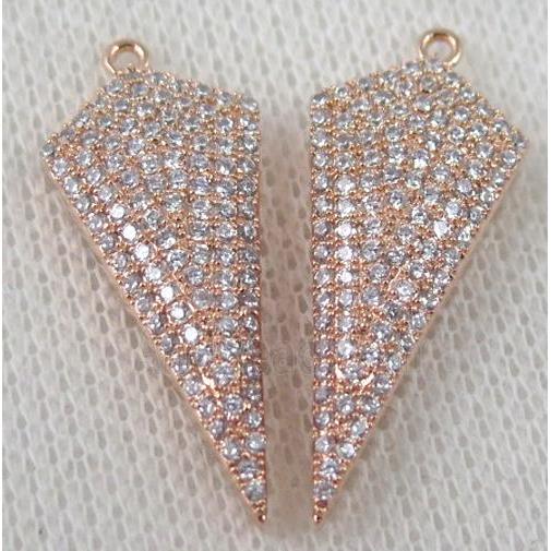 copper pendant paved zircon