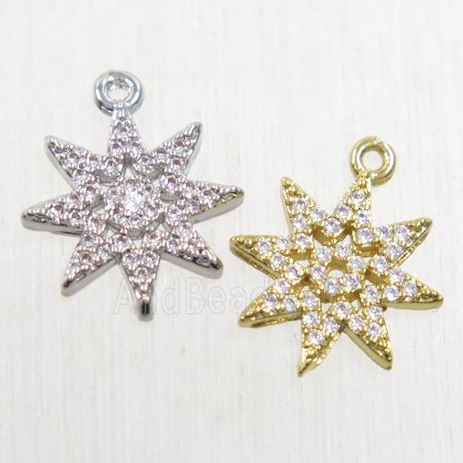 copper northStar pendant paved zircon, mix color