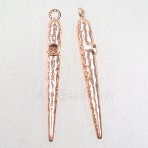 copper bullet pendant, rose gold