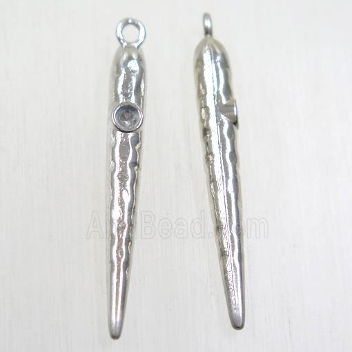 copper bullet pendant, platinum plated